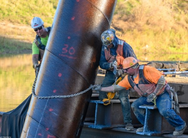 CEC team working on bridge supports